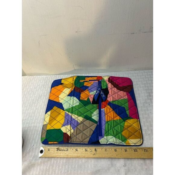 Vera Bradley wallet Blue Multi-color trifold magnetic zipper 9"x4.5" - Picture 4 of 4